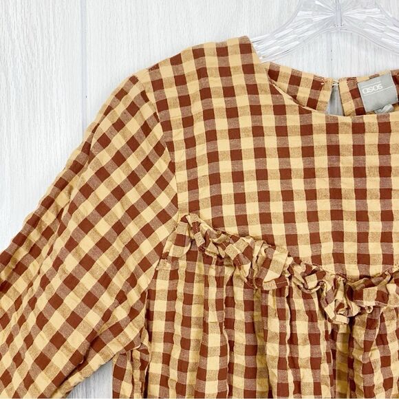 ASOS | Gingham Ruffle Baby Doll Mini Dress Size 4 - Picture 5 of 12